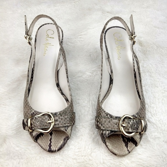 Cole Haan Nikeair Animal Print Leather Sandals - Picture 2 of 8